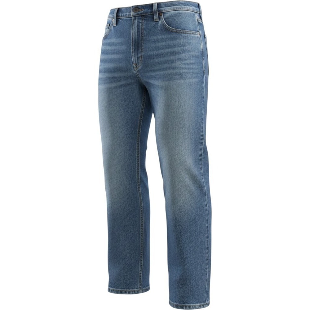 Wrangler Mens 44x30 Blue Denim Relaxed Fit Straight Leg